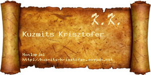 Kuzmits Krisztofer névjegykártya